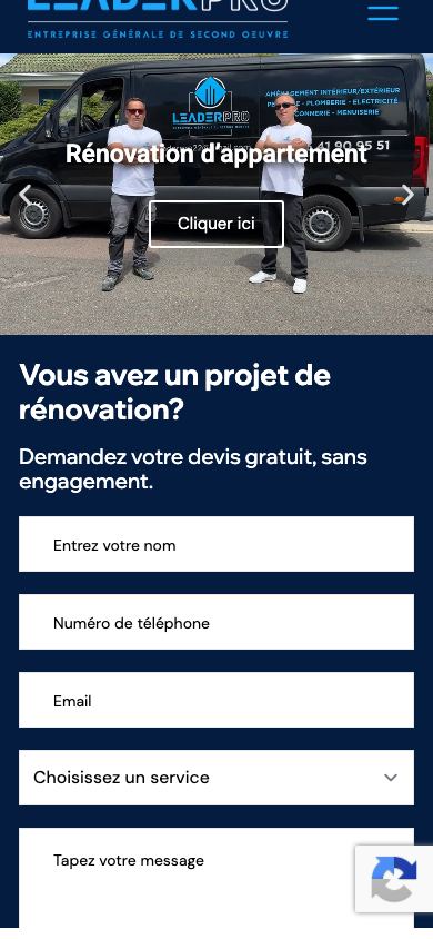 Version mobile du projet LeaderPRO