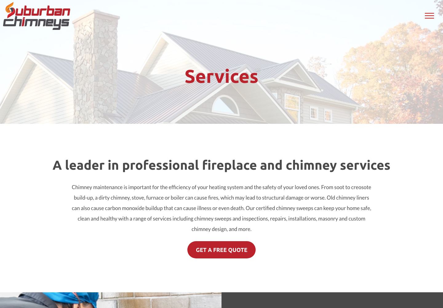 Services / page interne du projet Suburban Chimneys