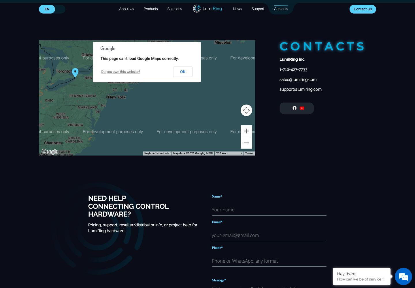 Contacts / Formulaire projet Lumiring