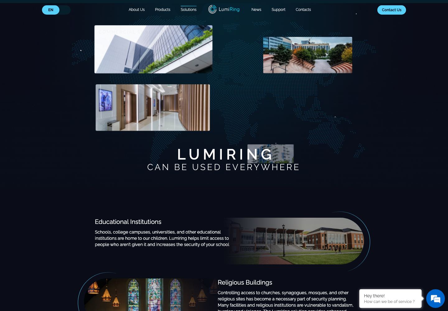 Services / page interne du projet Lumiring