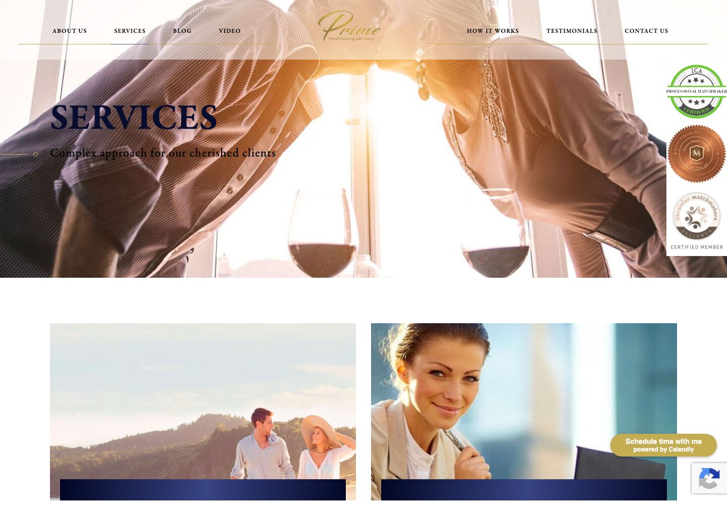 Services / page interne du projet Prime Match