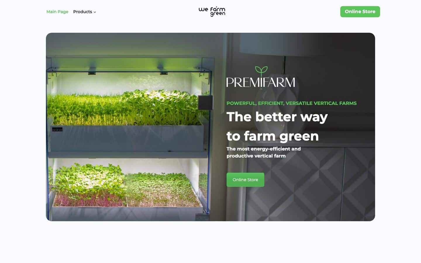 Capture d'écran du projet Premifarm: magasin de ferme vertical WooCommerce