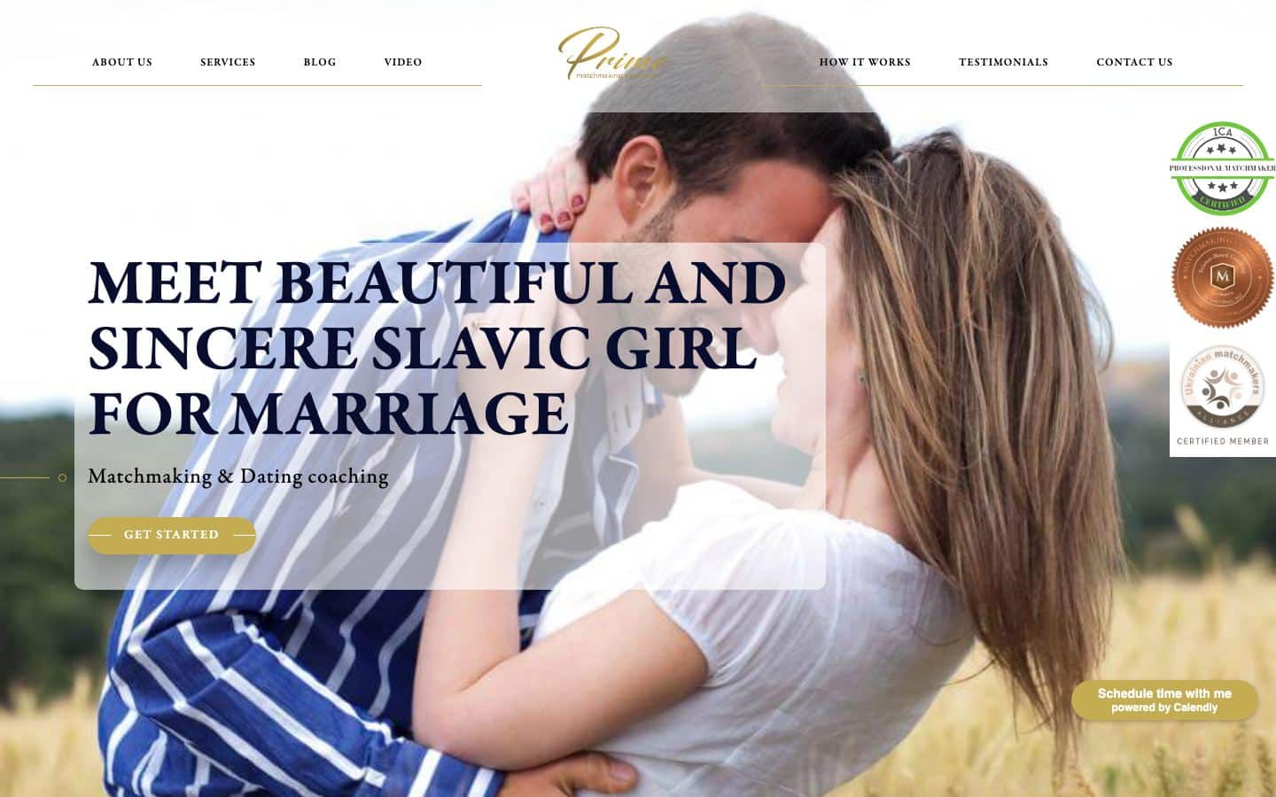 Capture d'écran du projet Prime Match: support d'un site internet d'agence de rencontres
