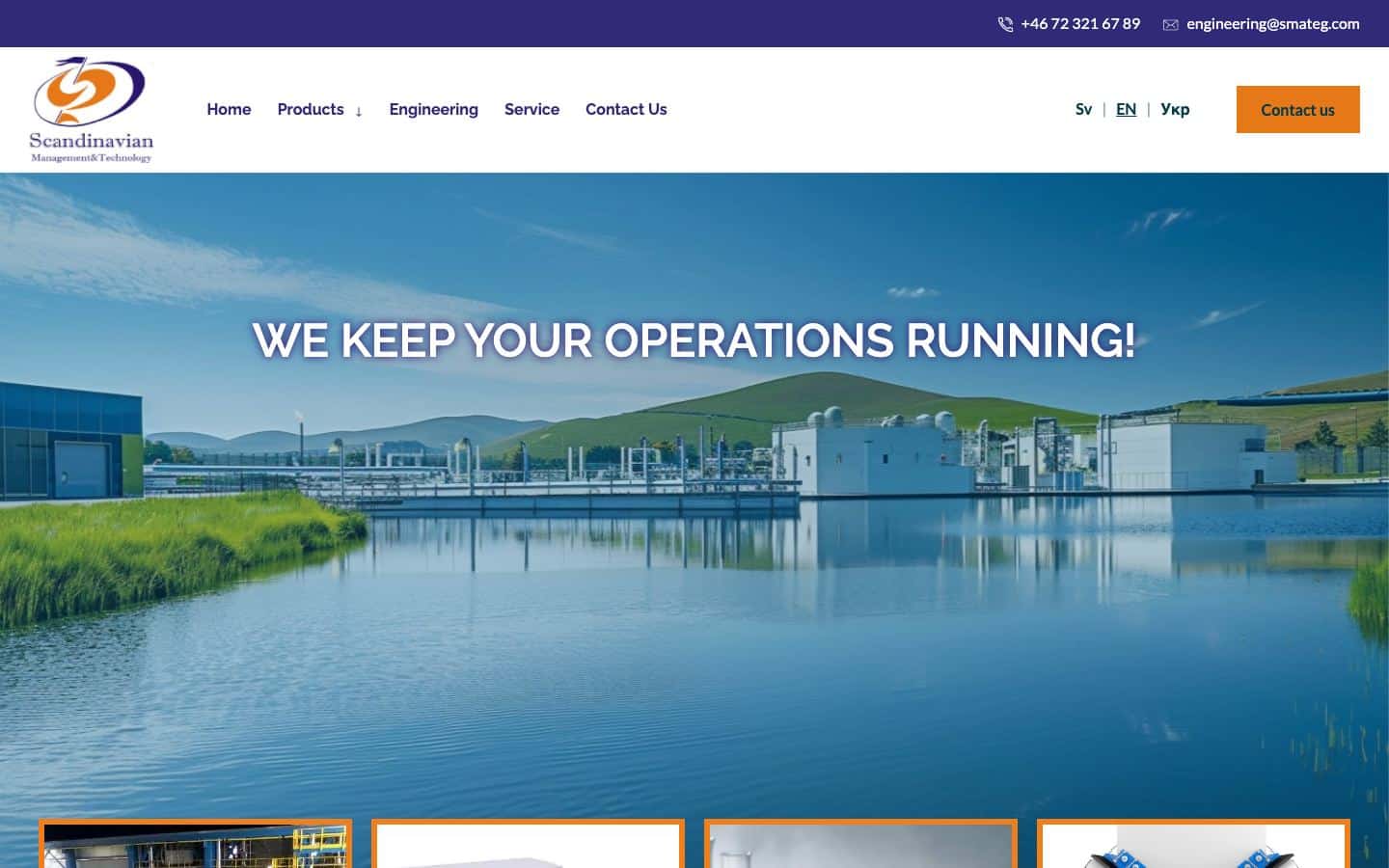Screenshot of the Smateg project: multilingual corporate website for industrial B2B