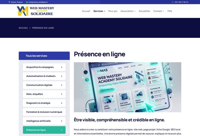 Miniature d’une page service WMA Solidaire