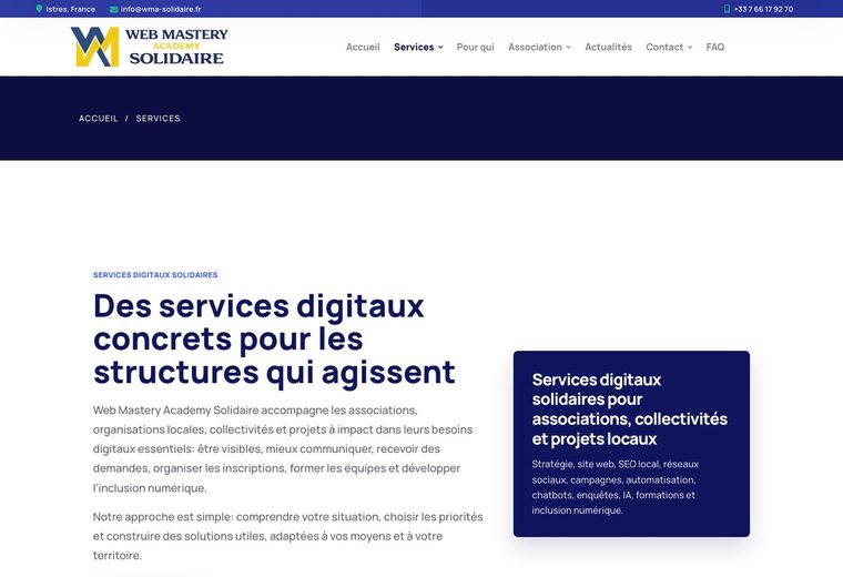 Miniature de la page services WMA Solidaire