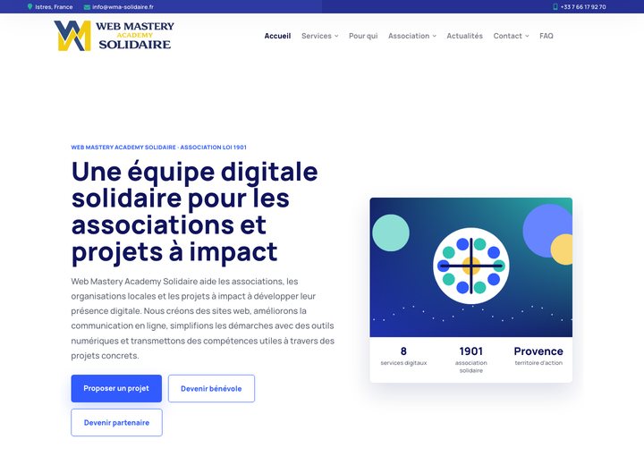 Vignette du site WordPress WMA Solidaire
