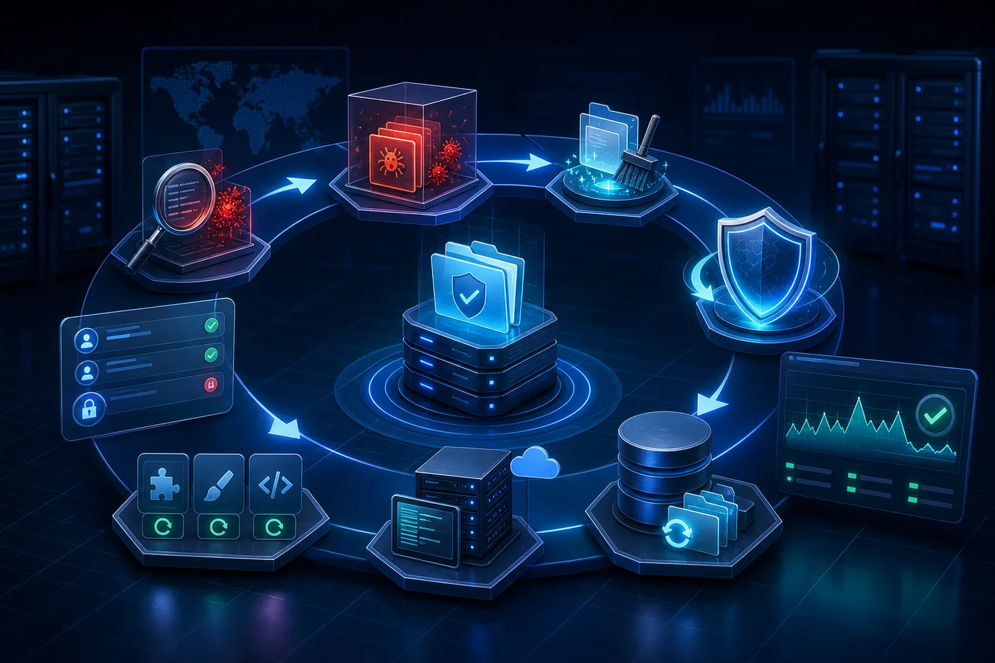 Processus de nettoyage d’un site infecté et de protection après piratage